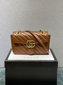 GG original calfskin marmont  mini bag 446744 brown