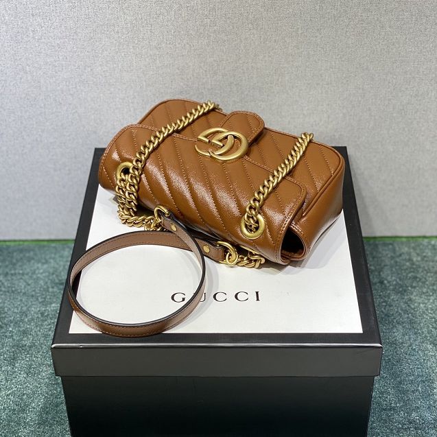 GG original calfskin marmont  mini bag 446744 brown