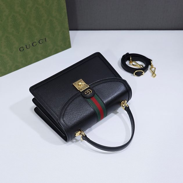 2021 GG original calfskin small top handle bag 651055 black