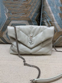 YSL original calfskin puffer mini bag 620333 white