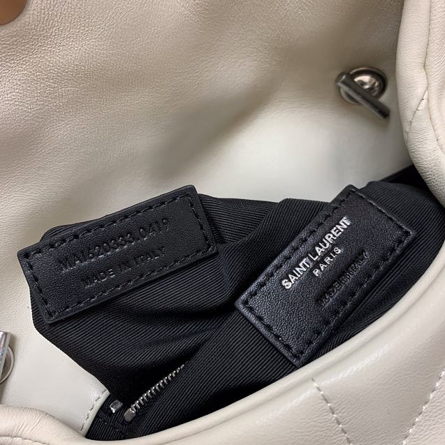 YSL original calfskin puffer mini bag 620333 white