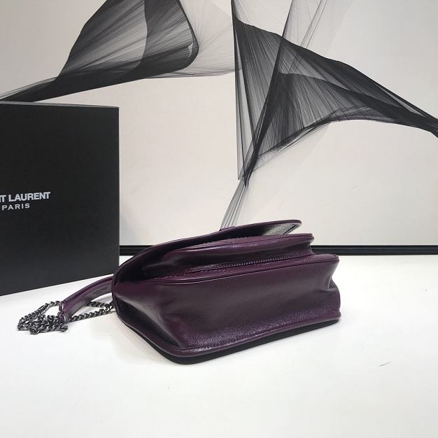 YSL original crinkled calfskin niki baby bag 533037 dark purple