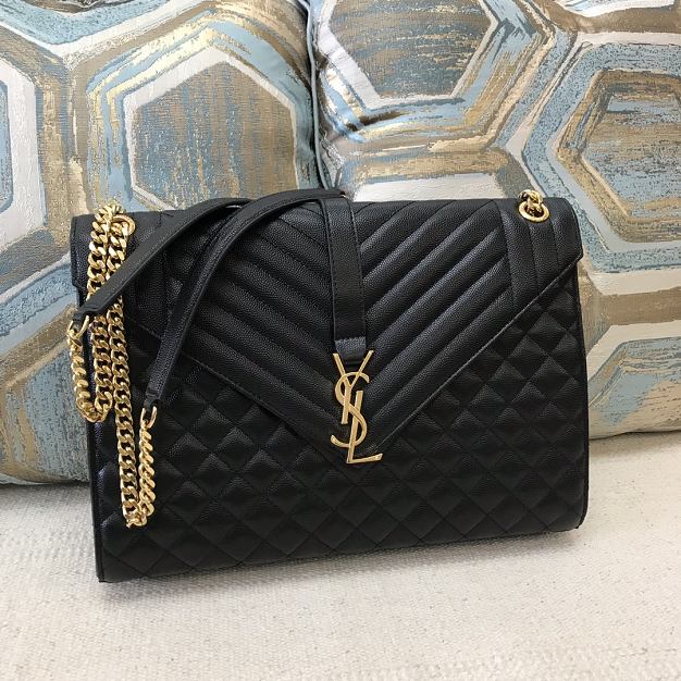 YSL original calfskin envelope large bag 600185 black