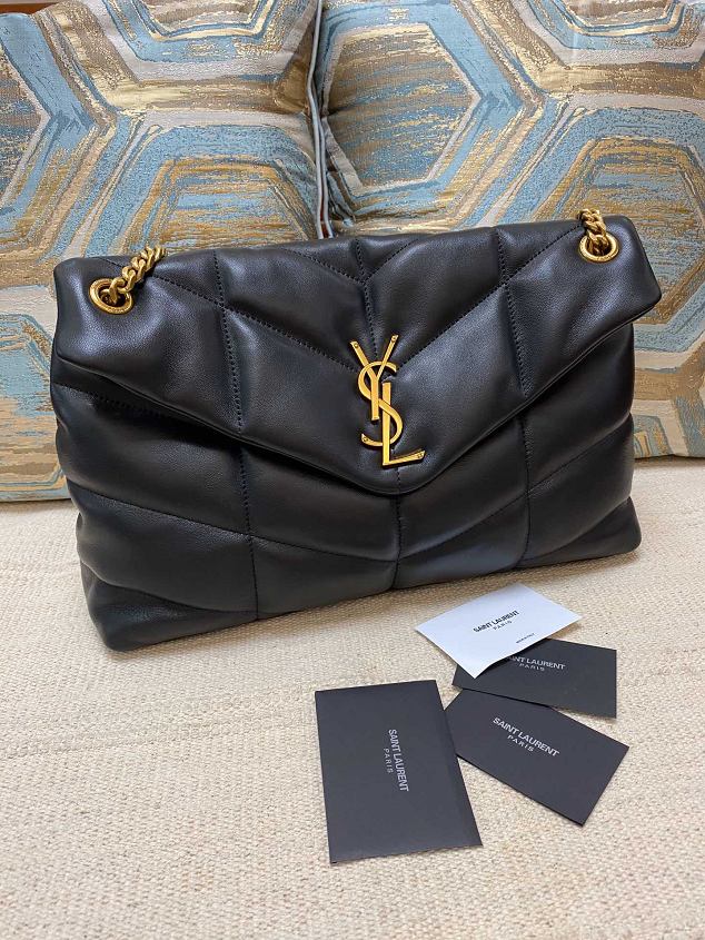 YSL original lambskin puffer medium bag 577475 black