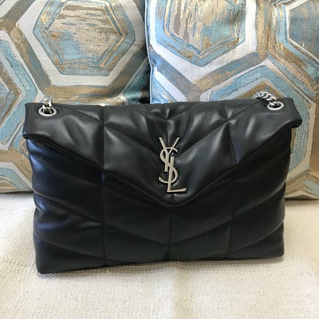 YSL original lambskin puffer medium bag 577475 black