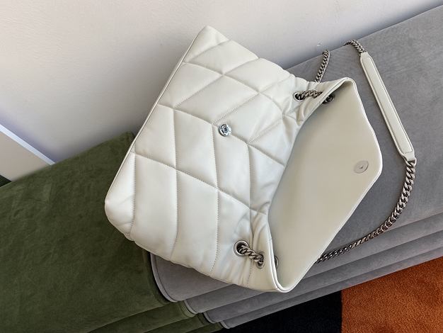 YSL original lambskin puffer medium bag 577475 white