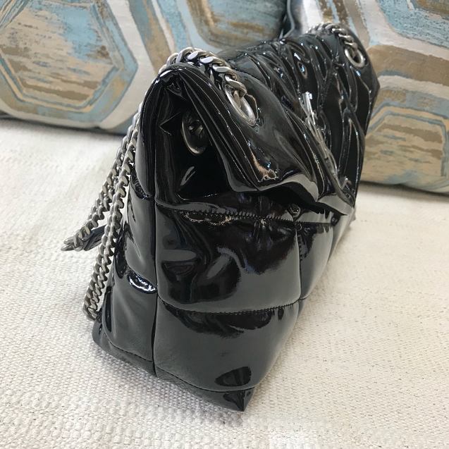 YSL original patent leather puffer small bag 577476 black