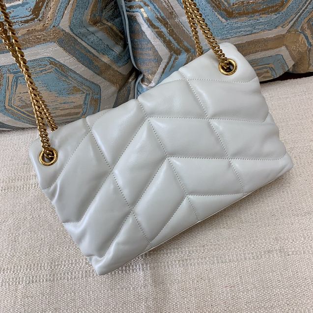 YSL original calfskin puffer small bag 577476 white