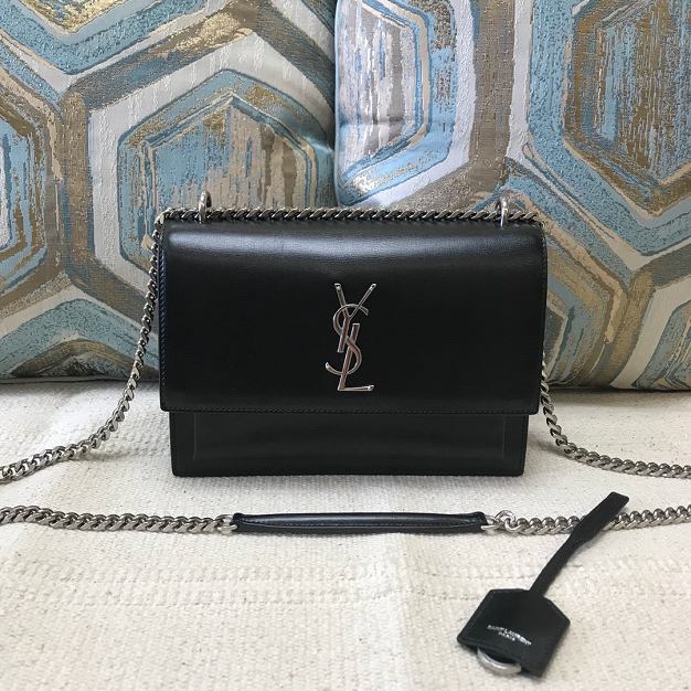 YSL original smooth calfskin medium sunset bag 442906 black