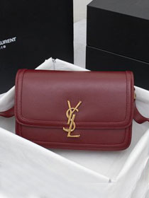 YSL original calfskin solferino medium satchel 634305 bordeaux