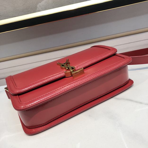 YSL original calfskin solferino medium satchel 634305 red