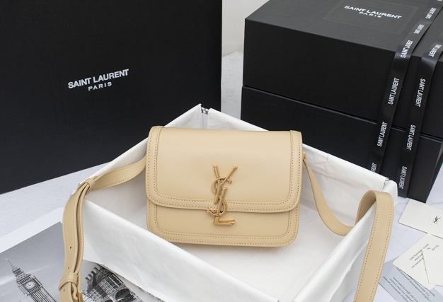 YSL original calfskin solferino small satchel 634306 apricot