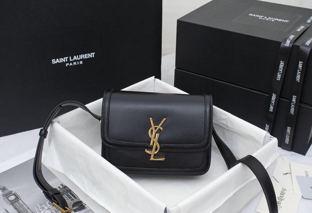 YSL original calfskin solferino small satchel 634306 black