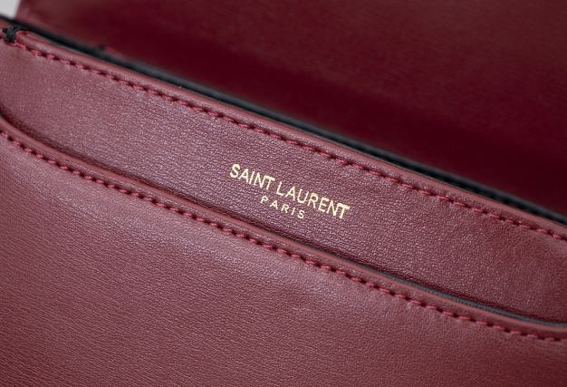 YSL original calfskin solferino small satchel 634306 bordeaux