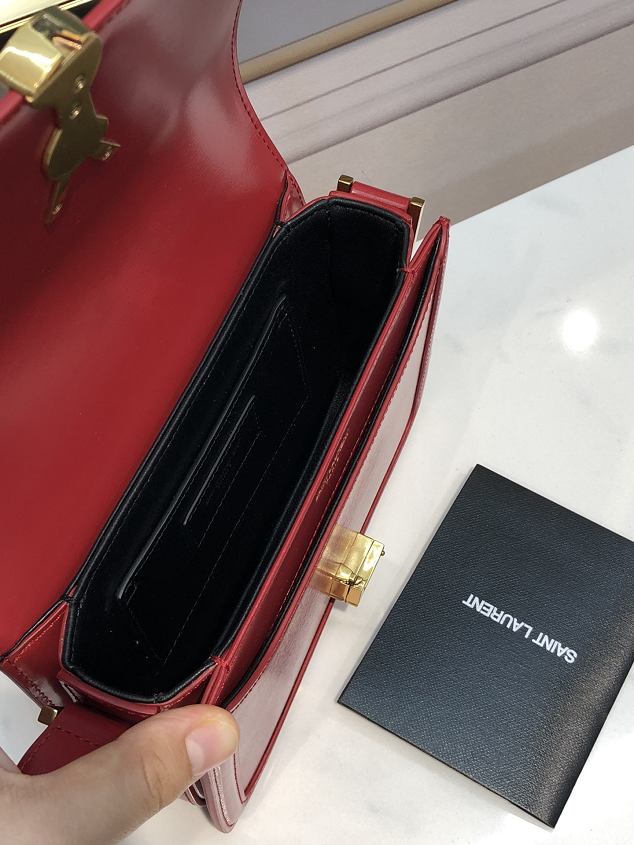 YSL original calfskin solferino small satchel 634306 red