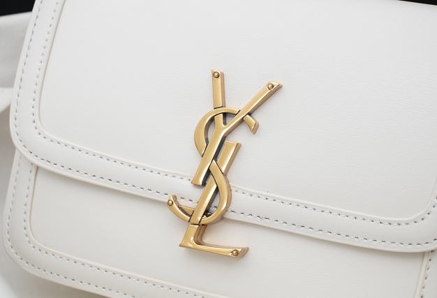 YSL original calfskin solferino small satchel 634306 white