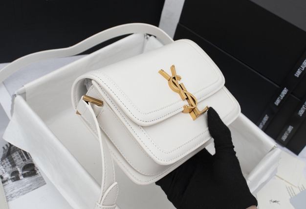 YSL original calfskin solferino small satchel 634306 white