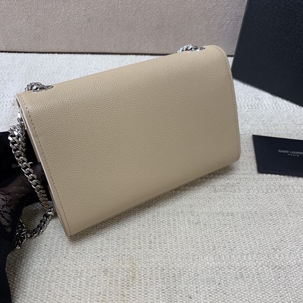 YSL original grained calfskin small kate chain bag 469390 apricot