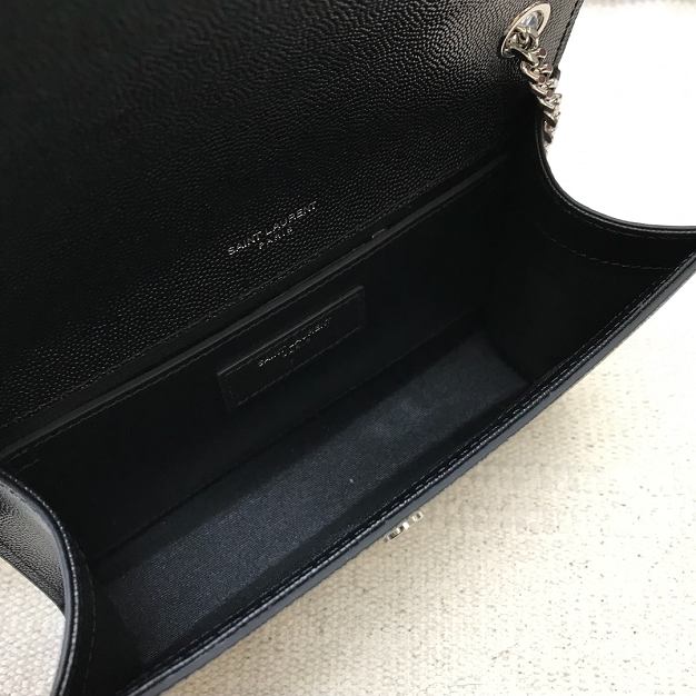 YSL original grained calfskin small kate chain bag 469390 black