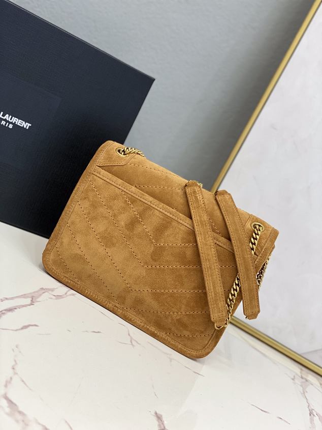 YSL original suede calfskin niki baby bag 533037 camel