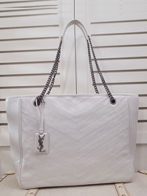 YSL original aged calfskin niki shopping bag 504867 white