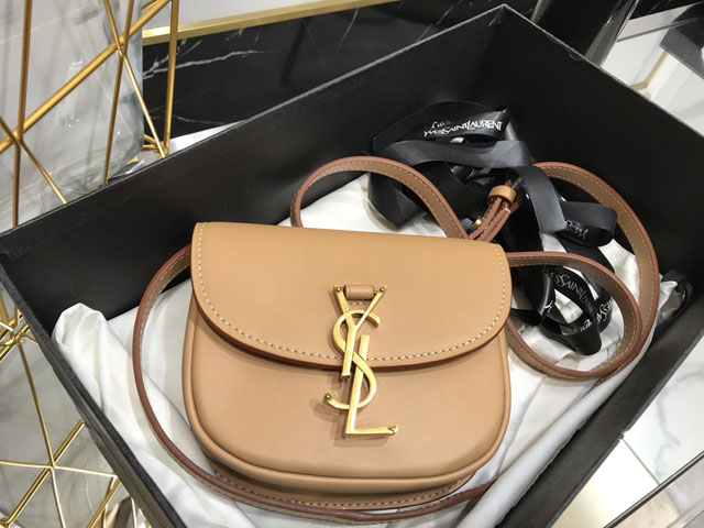 YSL original smooth calfskin kaia mini satchel bag 623097 apricot