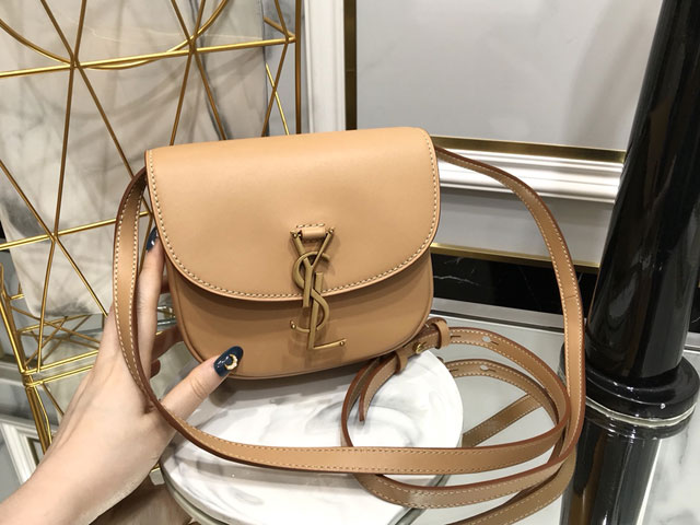 YSL original smooth calfskin kaia small satchel bag 619740 apricot