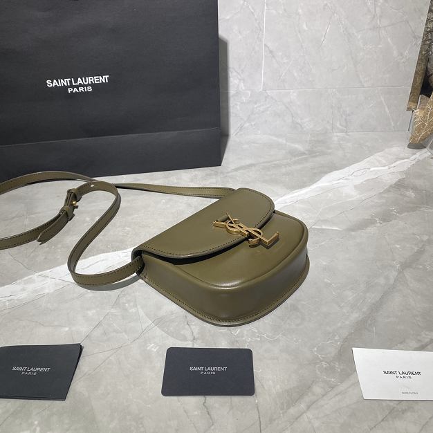 YSL original smooth calfskin kaia small satchel bag 619740 green
