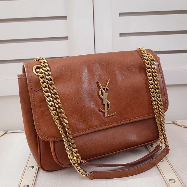 YSL original lambskin niki large bag 498912 brown	