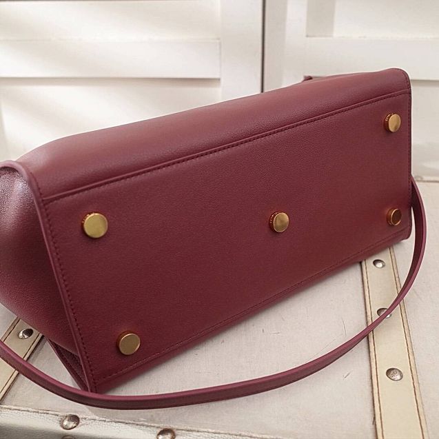 YSL original calfskin small cabas bag 394461 bordeaux