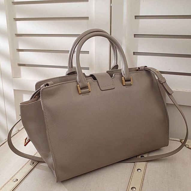 YSL original calfskin small cabas bag 394461 grey