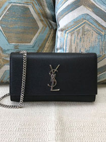 YSL original grained calfskin medium kate satchel 326078 black