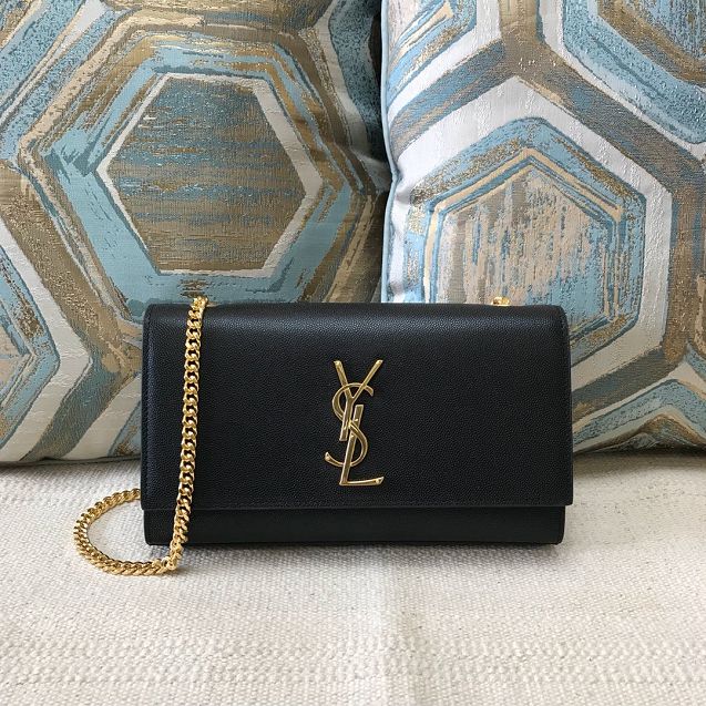 YSL original grained calfskin medium kate satchel 326078 black