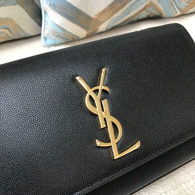 YSL original grained calfskin medium kate satchel 326078 black