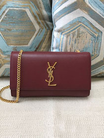 YSL original grained calfskin medium kate satchel 326078 bordeaux