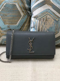 YSL original grained calfskin medium kate satchel 326078 grey