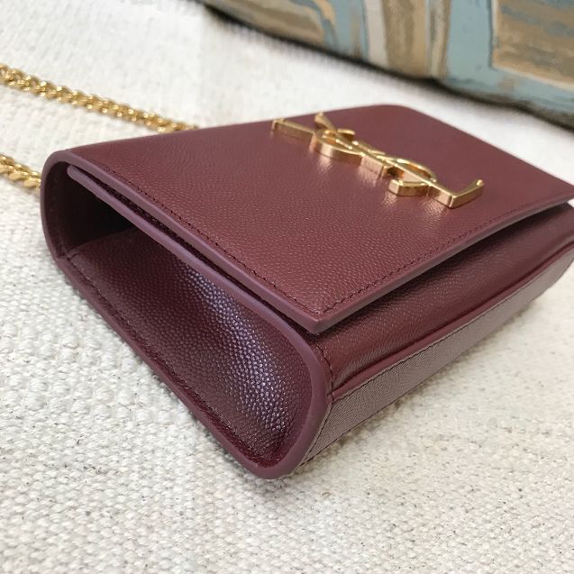 YSL original grained calfskin mini kate bag 326076 bordeaux