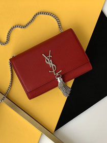 YSL original grained calfskin small kate bag 474366 red