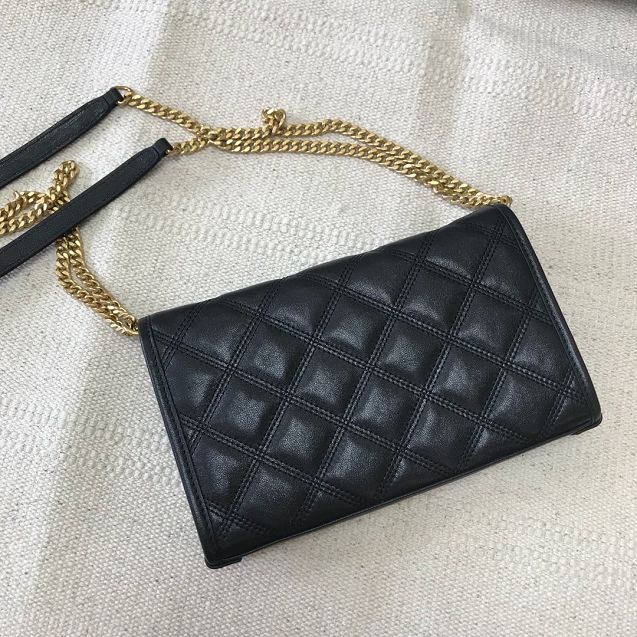 YSL original lambskin becky chain wallet 585031 black