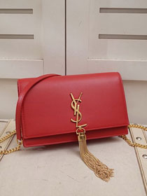YSL original smooth calfskin kate chain wallet 452159 red