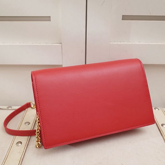 YSL original smooth calfskin kate chain wallet 452159 red