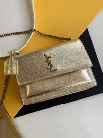 YSL original calfskin medium sunset bag 442906 gold