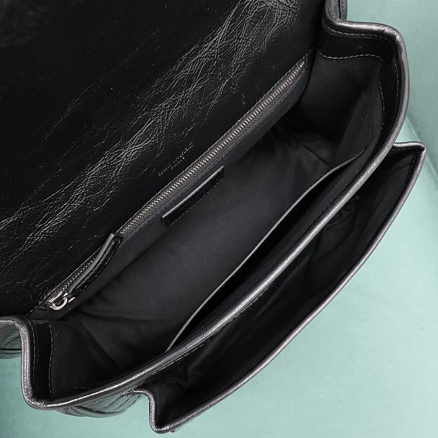 YSL original crinkled calfskin niki medium bag 498894 black