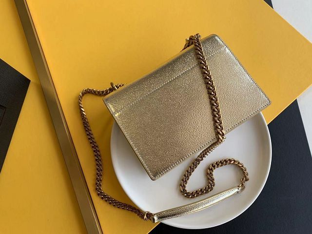 YSL original grained calfskin small sunset bag 441972 gold