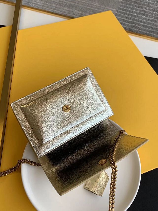 YSL original grained calfskin small sunset bag 441972 gold
