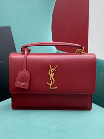 YSL original smooth calfskin large sunset bag 634723 red