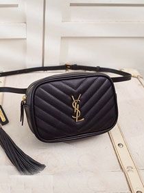 YSL original calfskin lou belt bag 534817 black