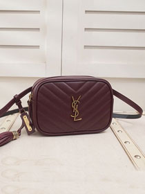 YSL original calfskin lou belt bag 534817 bordeaux