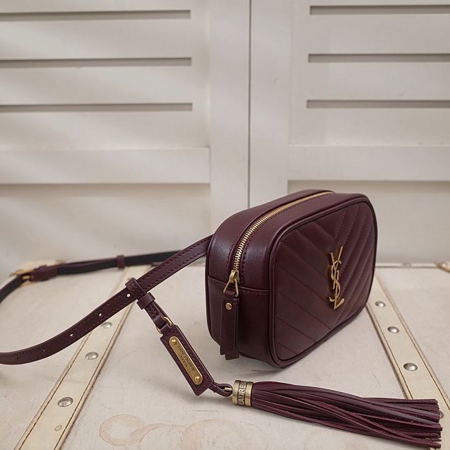 YSL original calfskin lou belt bag 534817 bordeaux