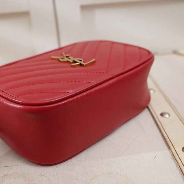 YSL original calfskin lou belt bag 534817 red